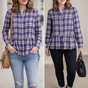 Denim 24/7 Red and Blue Plaid Shirt